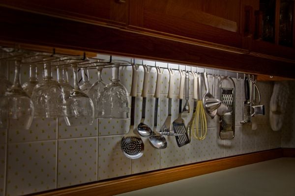 You can easily transform things like your backsplash into a cool place to hang t