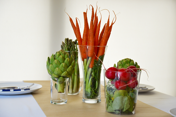 vegetables, centerpiece, summer table, table, summer, fun,