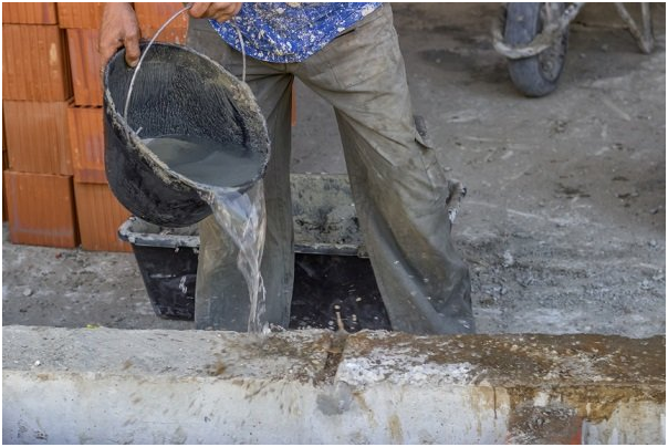 curing concrete with water