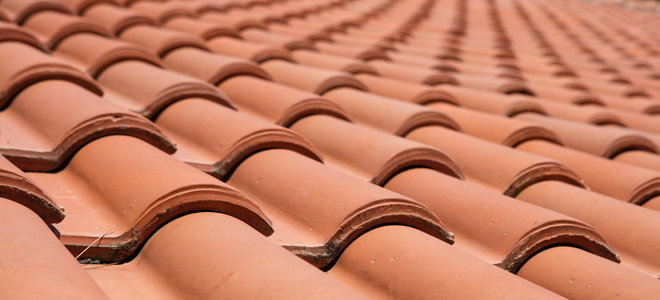 A roof with clay tiles.