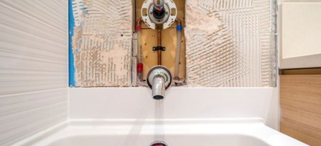 installing bath tub and shower