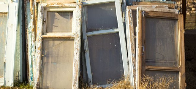 Stack of old windows