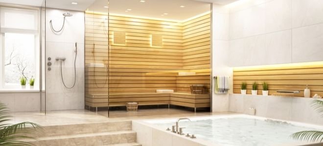 An updated bathroom.