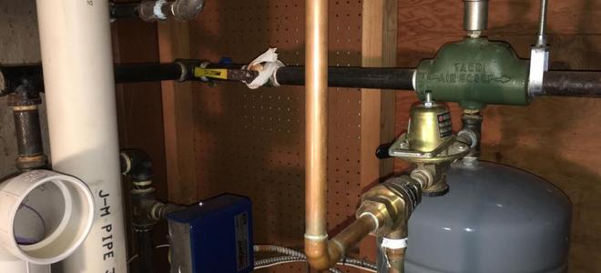 A water boiler in a basement