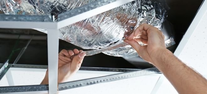 fixing air duct with tape