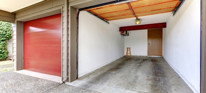 open garage door to empty garage