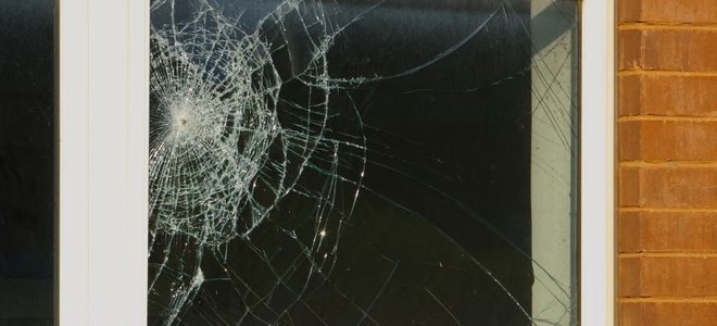 Window with broken glass