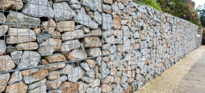Rock retaining wall 