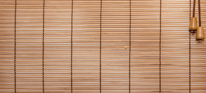 Closed bamboo blinds.
