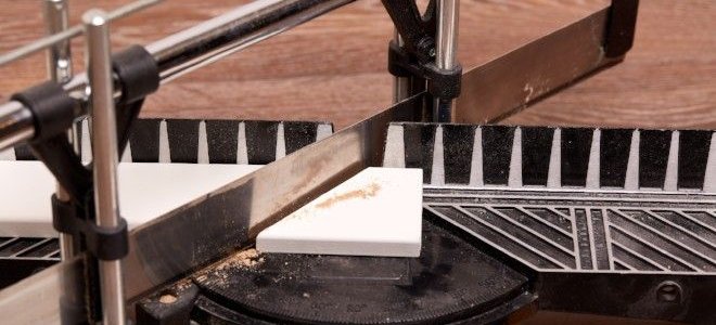 cutting trim on a miter saw