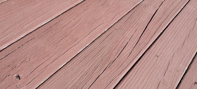 A close-up of a painted wood deck.