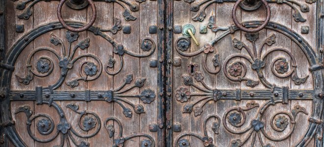 Decorative doorknobs.