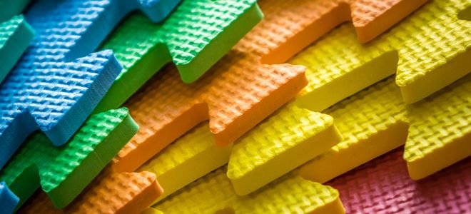 colorful rubber flooring tiles