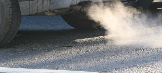 exhaust coming from a tailpipe