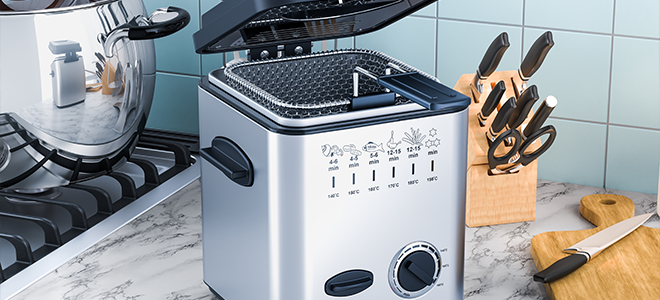 deep fryer on a countertop