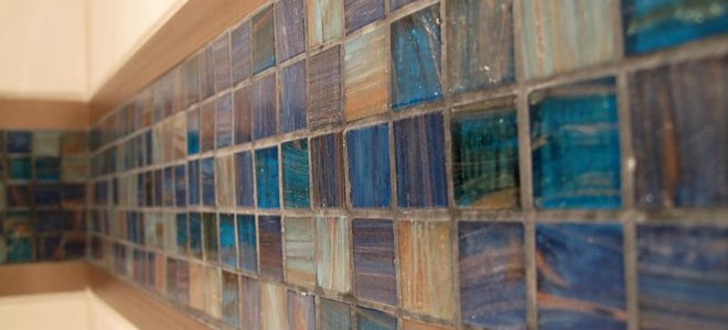colorful glass tile backsplash
