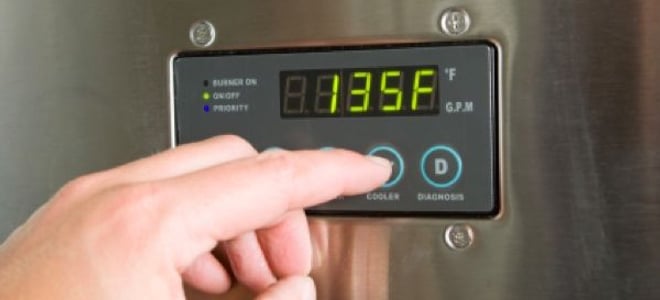 digital display on the front of a water heater