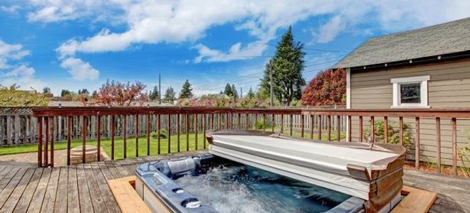 backyard spa on deck