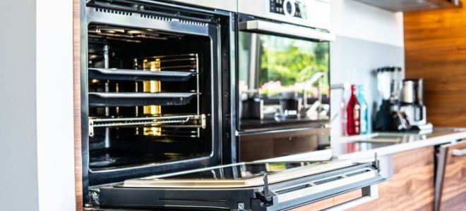 counter height ovens in kitchen