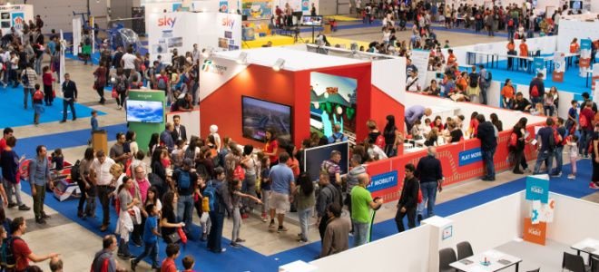 crowds at a maker movement convention