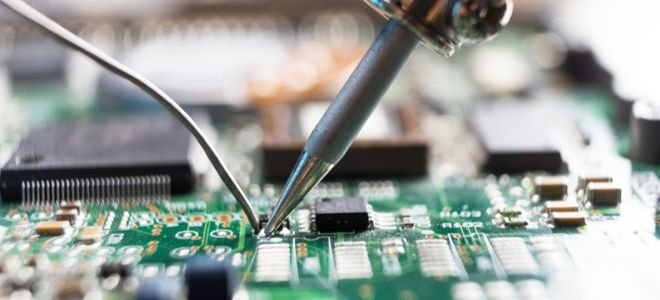 soldering a circuit board