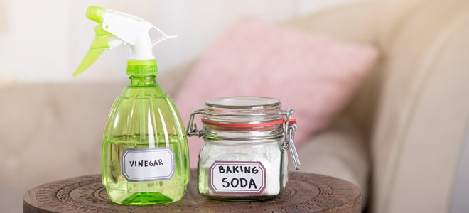 baking soda and vinegar by couch
