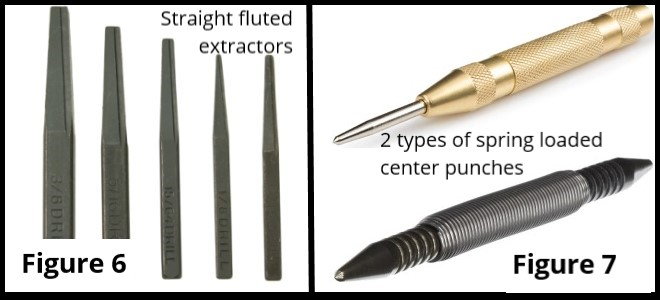 center punches and fluted extractors