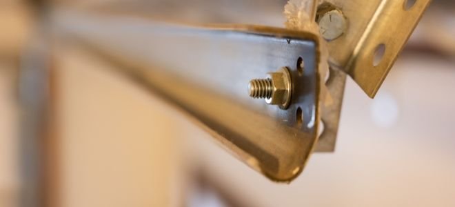 clean garage door metal track