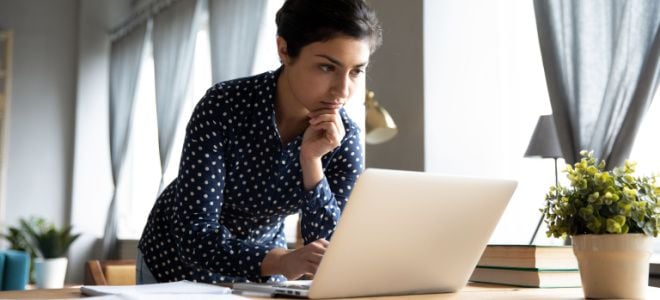 woman planning on laptop