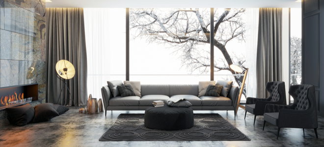 A minimalistic living room.