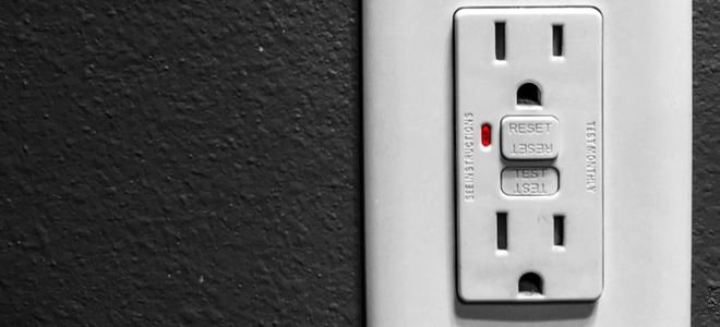 GFCI outlet with test and reset buttons