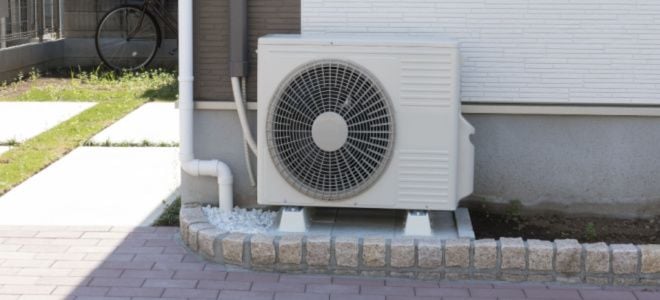 shaded AC condenser outside