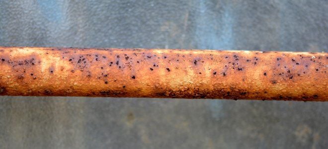 A rusty pipe. 