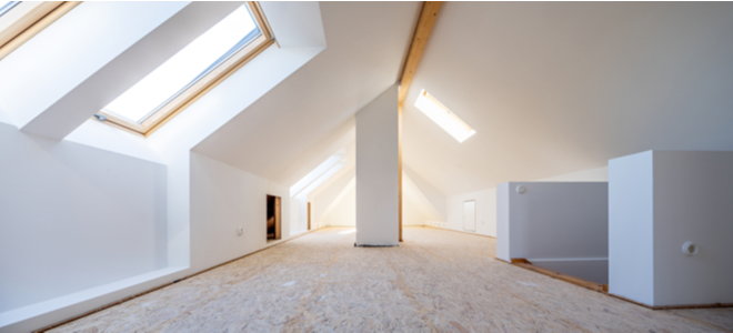 An attic with a knee wall.