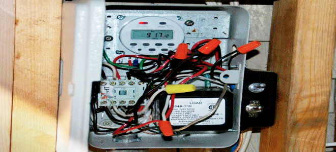 a homemade timer for a pool heating unit
