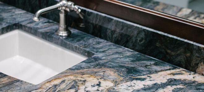 granite bathroom countertop
