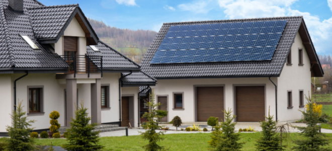 solar panels on home roof