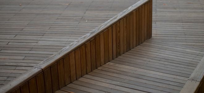 exterior wooden ramp for universal access