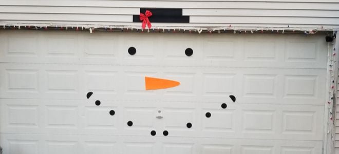 snowman design on garage door