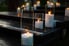 Curved glass candles.