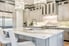 luxury home kitchen with marble island