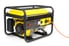 A yellow, portable power generator sitting against a white background.