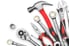 tool set arrayed on a white background