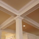 Crown molding on a ceiling.