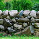 A massive stone wall.