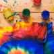 tie dye paint materials and shirts