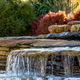 A landscaping waterfall