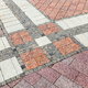 colorful pattern of brick pavers