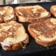 french toast on a stovetop griddle