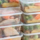 prepared meals in plastic containers